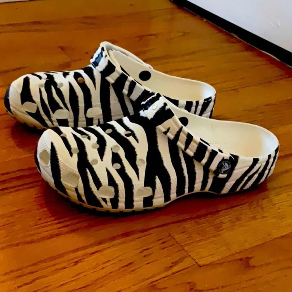 Zebra stripe Crocs